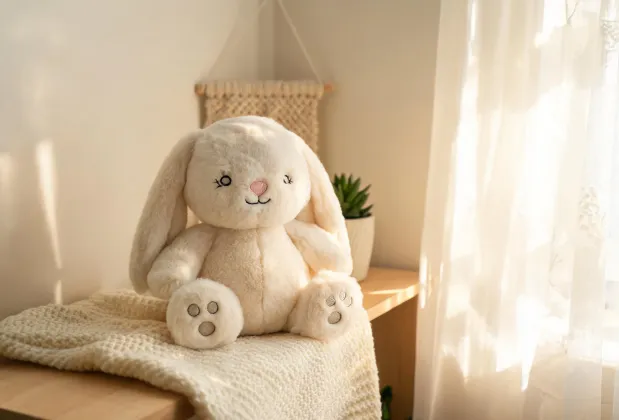 Plush comfort toy in nursery