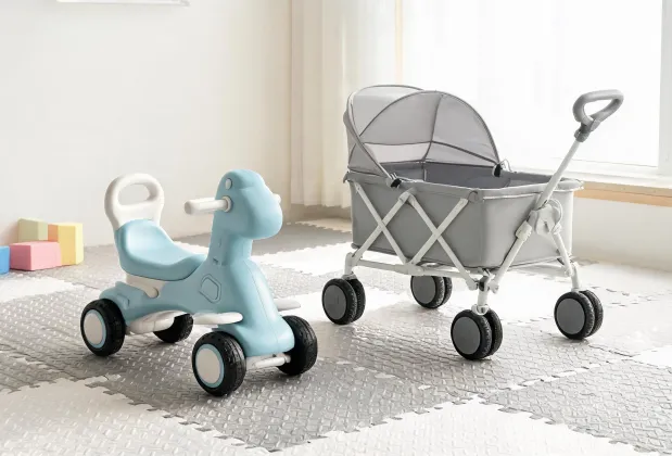 Toddler ride-on mobility scene